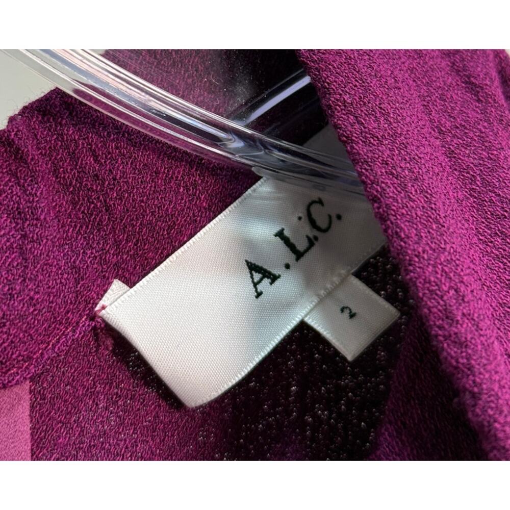A.L.C. Inez Dress Size 2 Jewel Purple Satin Midi Gown Sleeveless - Picture 2 of 8